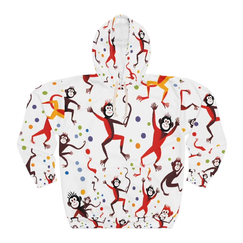 Dancing Monkey Magic Pullover Hoodie (Unisex) Hoodie with Hidden Zipper Minimalist Clean