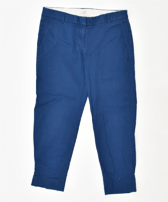 J. CREW Womens Slim Chino Trousers US 8 Medium W30 L25 Blue Cotton Trousers Flared Retro