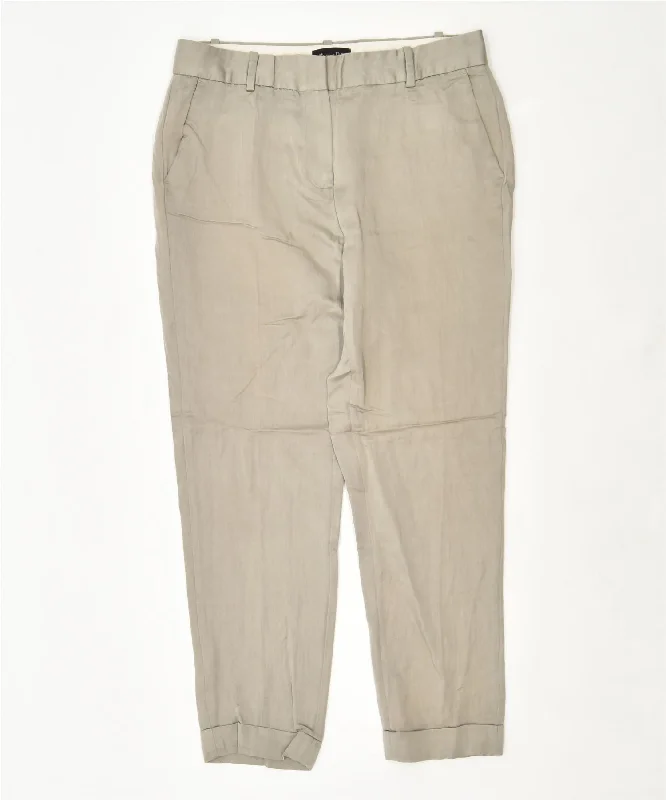 MASSIMO DUTTI Womens Straight Suit Trousers US 6 Medium W28 L26 Beige Trousers Palazzo Wide Leg