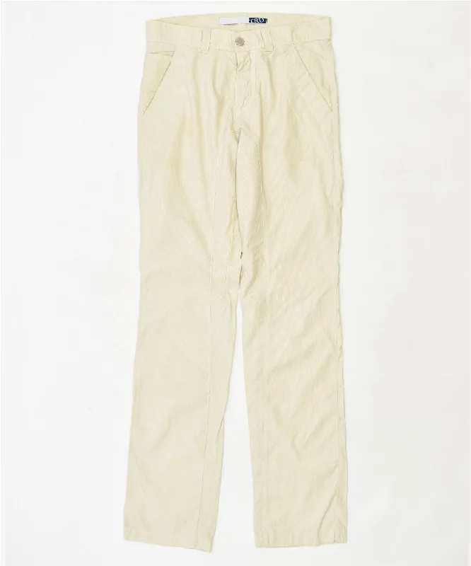 TRUSSARDI Womens Straight Chino Trousers IT 46 Large W32 L36 Yellow Trousers Timeless Classic
