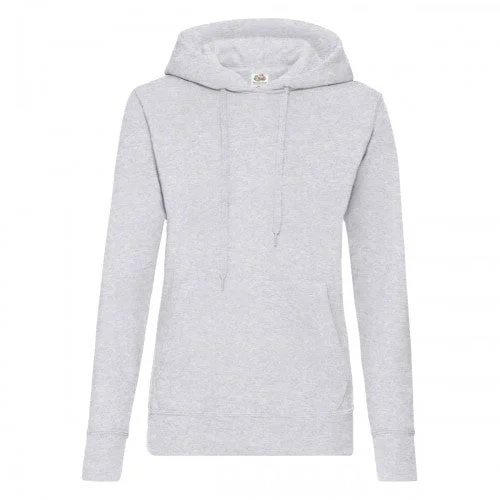 Fruit of the Loom Womens/Ladies Heather Classic Hoodie Hoodie with Strings Custom Fit Adjustable Fruit of the Loom Womens/Ladies Heather Classic Hoodie Hoodie with Strings Custom Fit Adjustable