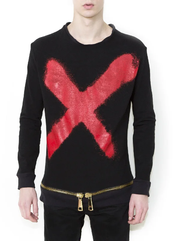 X RED Unisex Sweatshirt Hoodie with Pastel Soft Subtle