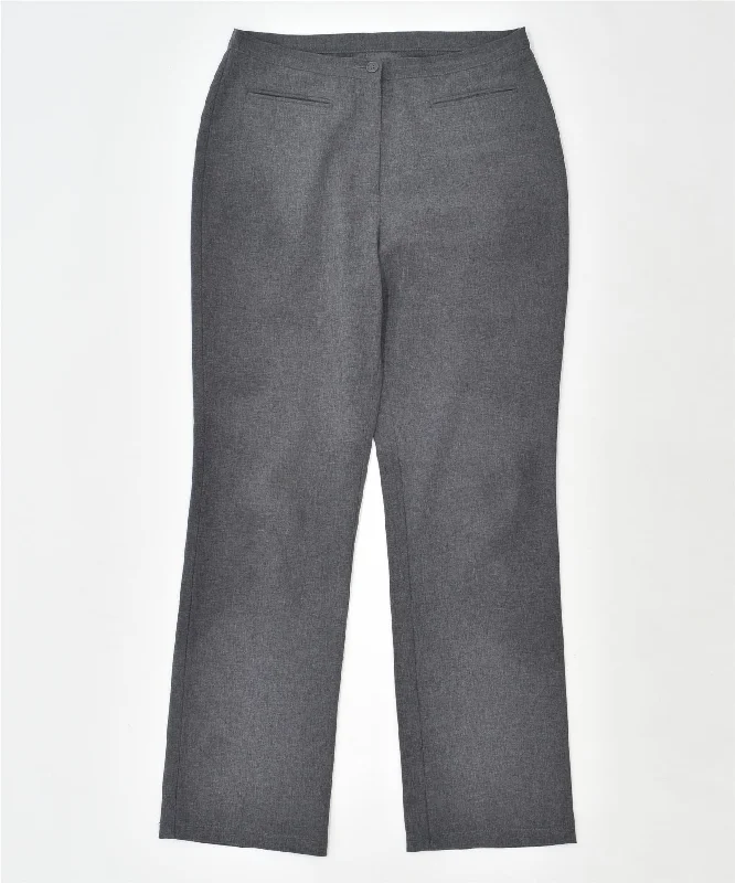 BENETTON Womens Straight Casual Trousers IT 46 Large W31 L29 Grey Trousers Running Lightweight