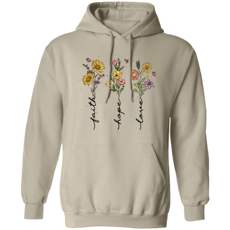 Faith Hope Love Pullover Hoodie Hoodie with Magnetic Closure Innovative Modern