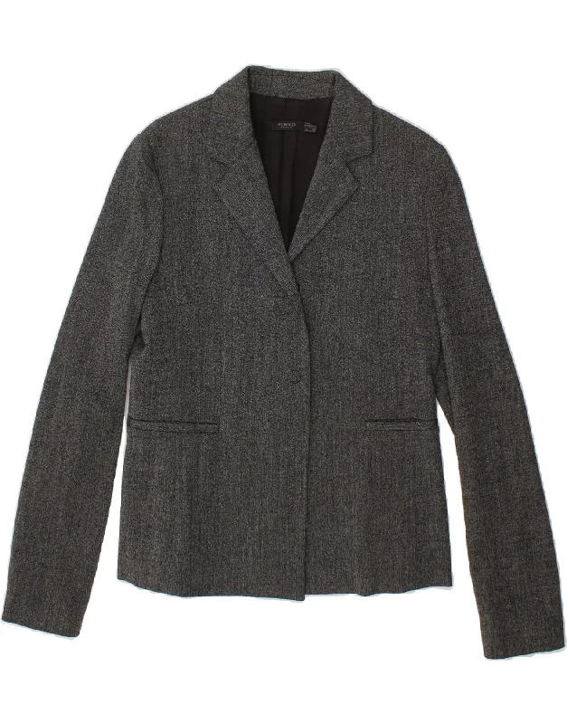 PINKO Womens 1 Button Blazer Jacket UK 12 Medium Grey Viscose Hooded Jacket Caped Jacket Shawl Collar Jacket PINKO Womens 1 Button Blazer Jacket UK 12 Medium Grey Viscose Hooded Jacket Caped Jacket Shawl Collar Jacket