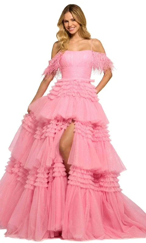 Sherri Hill 55507 - Frilled Tulle Skirt Prom Gown lace skirt intricate