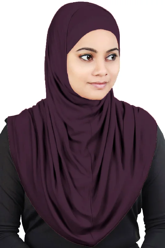 Two Piece Al-Amira Dark Burgundy Viscose Jersey Hijab Turquoise Jersey Tee