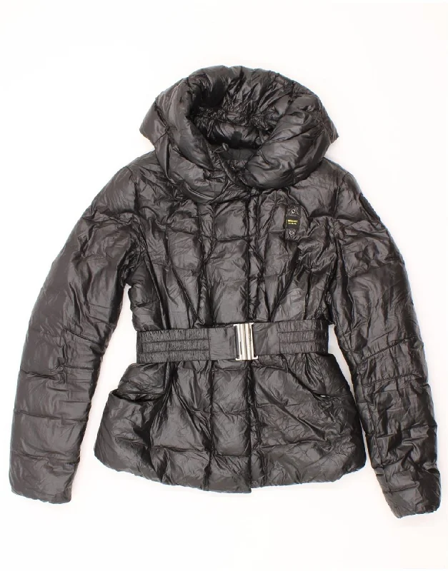 BLAUER Womens Padded Jacket UK 16 Large Black Polyester Toggled Jacket Drawstring Jacket Belted Jacket BLAUER Womens Padded Jacket UK 16 Large Black Polyester Toggled Jacket Drawstring Jacket Belted Jacket