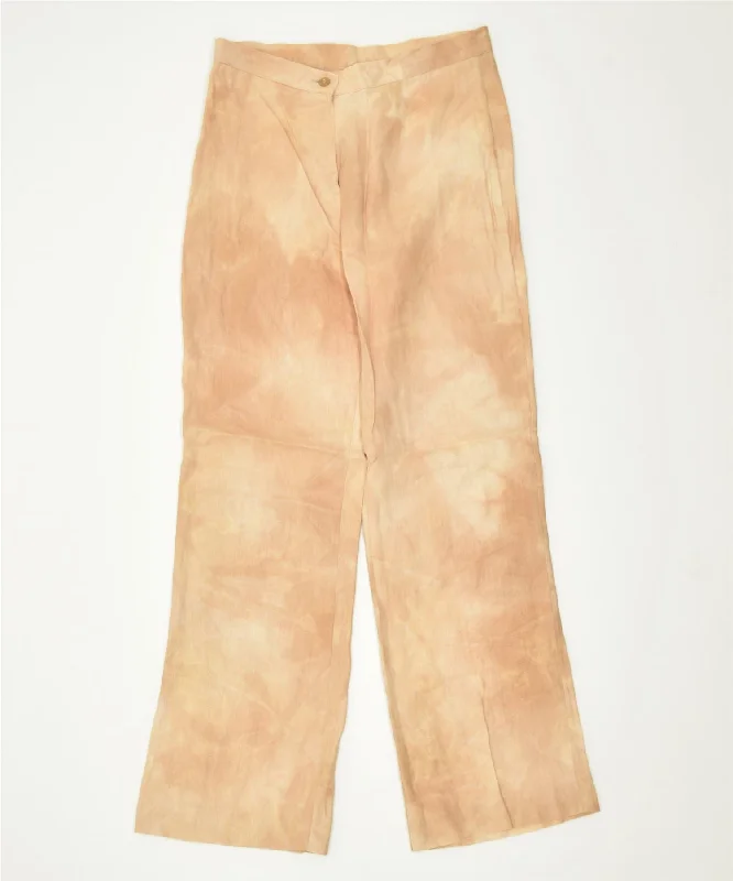 VINTAGE Womens Bootcut Casual Trousers IT 44 Medium W28 L28 Beige Trousers Denim Distressed