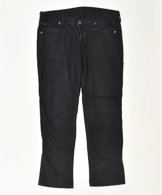 REPLAY Womens Low Waist Slim Casual Trousers W34 L29 Black Cotton Trousers Mesh Breathable