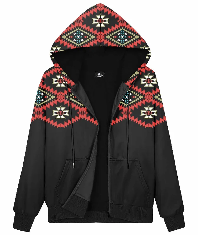 Women's Black-Brown Full Zip Up Hoodie-ZPK006930 Hooded Sweatshirt Casual Wear Street Style Women's Black-Brown Full Zip Up Hoodie-ZPK006930 Hooded Sweatshirt Casual Wear Street Style