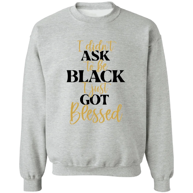 Got Blessed Ladies Crewneck Pullover Sweatshirt Hoodie with Contrast Stitching Detailed Premium