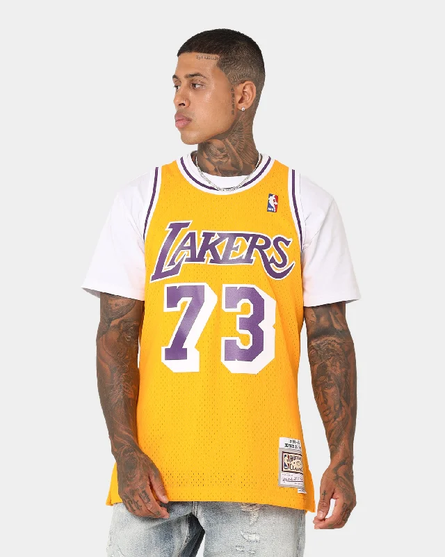 Mitchell & Ness Los Angeles Lakers Dennis Rodman #73 '98 -'99 Home Jersey Gold Halter Neck Jersey Tee
