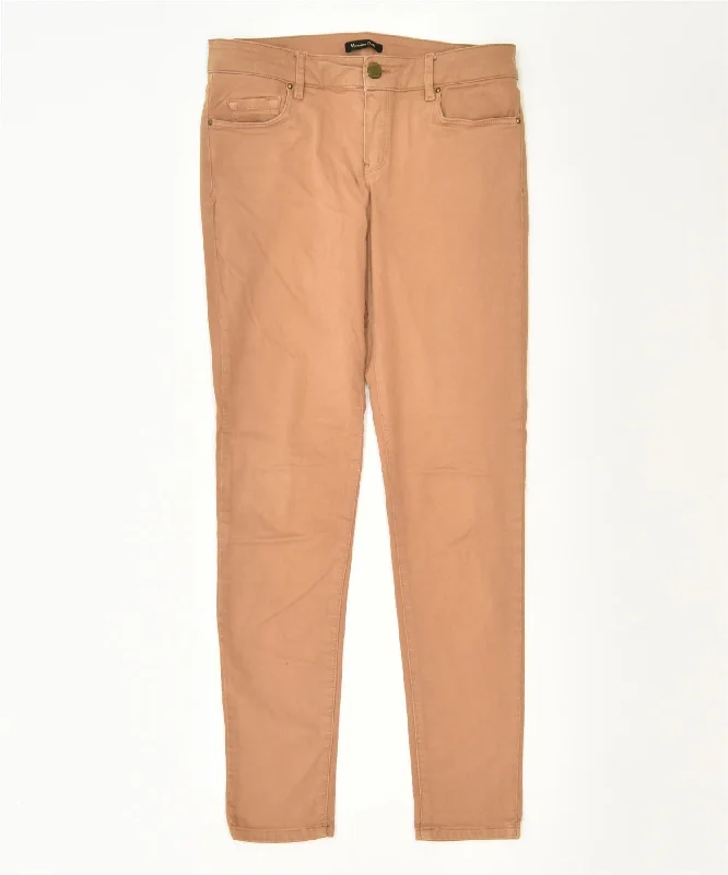 MASSIMO DUTTI Womens Skinny Casual Trousers US 6 Medium W30 L29 Brown Trousers Mesh Breathable