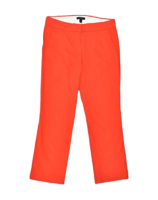 J. CREW Womens Casual Trousers US 4 Small W32 L27 Red Cotton Trousers Low Rise Relaxed