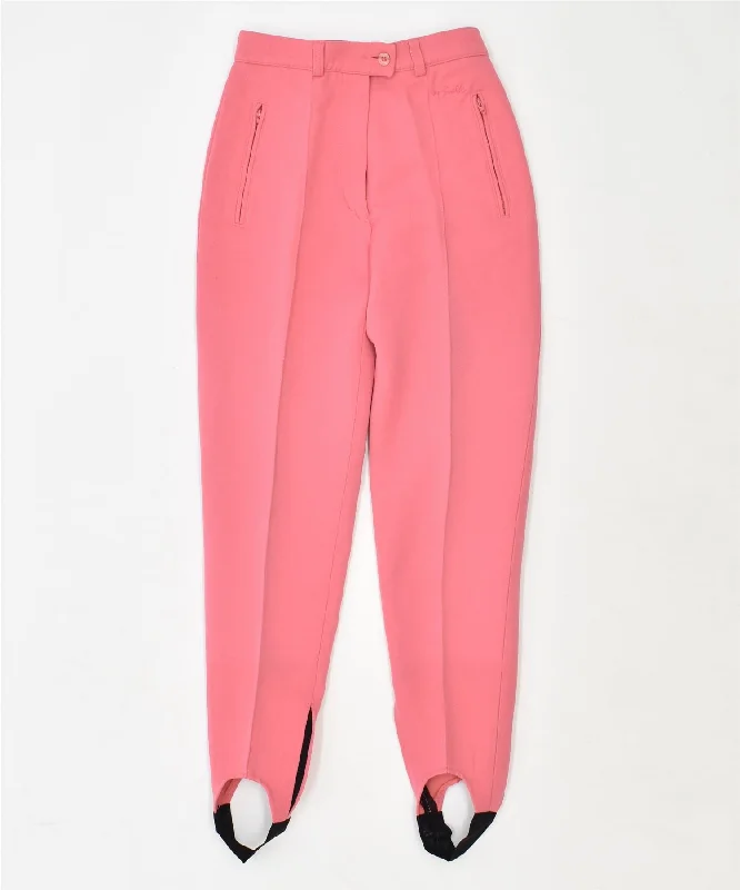 BELFE & BELFE Womens Stirrup Casual Trousers IT 40 Small W25 L29 Pink Trousers Tapered Slim Fit