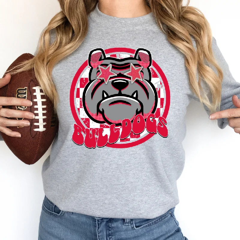 Hazel Blues® | Boujee Bulldogs Graphic Sweatshirt Hoodie with Hem Lace Feminine Delicate Hazel Blues® | Boujee Bulldogs Graphic Sweatshirt Hoodie with Hem Lace Feminine Delicate