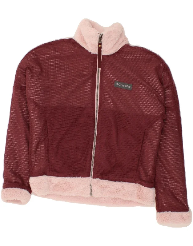 COLUMBIA Womens Oversized Reversible Jacket UK 6 XS Maroon Polyester Corduroy Jacket Velvet Jacket Brocade Jacket COLUMBIA Womens Oversized Reversible Jacket UK 6 XS Maroon Polyester Corduroy Jacket Velvet Jacket Brocade Jacket