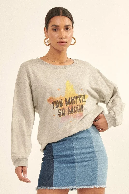 Vintage-style, Multicolor Star French Terry Knit Graphic Sweatshirt Hoodie with Hem Elastic Stretchable Comfortable