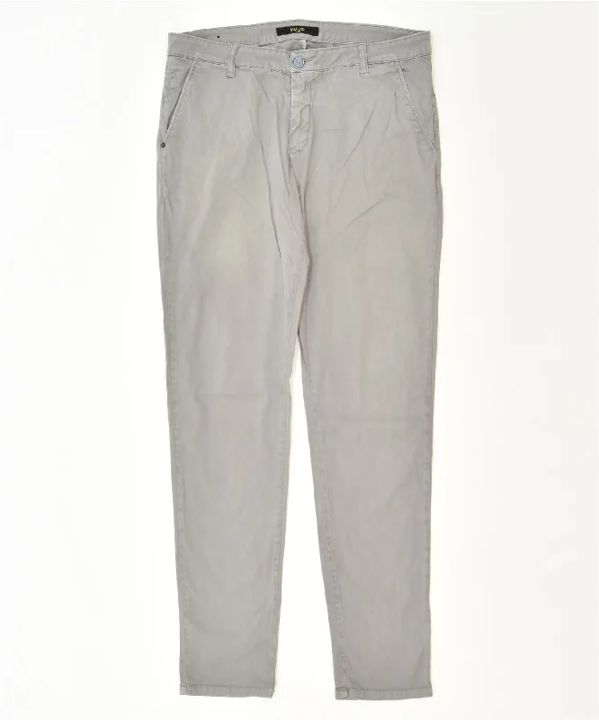 LIU JO Womens Slim Chino Trousers IT 52 3XL W36 L33 Grey Cotton Classic Trousers Cargo pockets