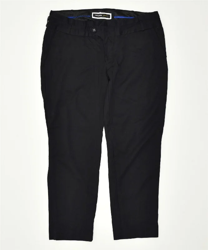 PEPE JEANS Womens Capri Trousers W34 L26 Black Rayon Trousers Cargo Utility