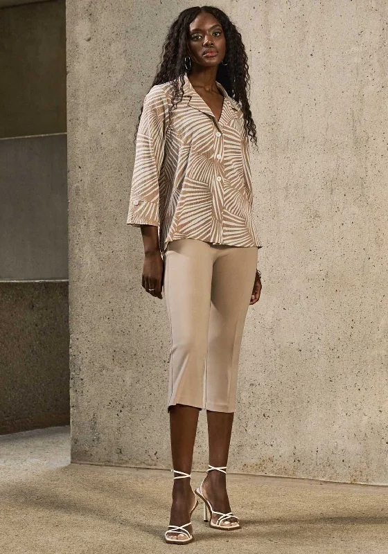 Joseph Ribkoff Jersey Capri Trousers, Neutral Pastel Jersey Tee