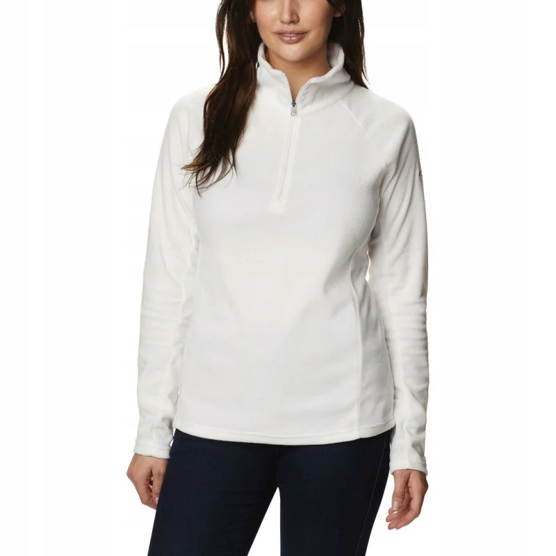 Columbia Womens Glacial IV Half Zip Fleece Sweatshirt - White Hoodie with Pocket Utility Practical