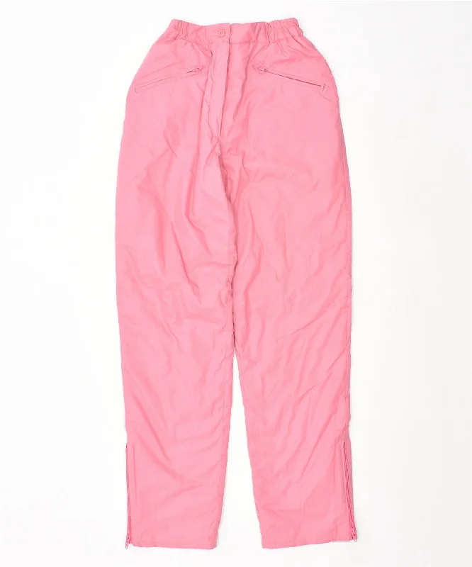 STRATOS Womens Slim Windbreaker Trousers IT 42 Medium W26 L32 Pink Trousers Floral Bohemian