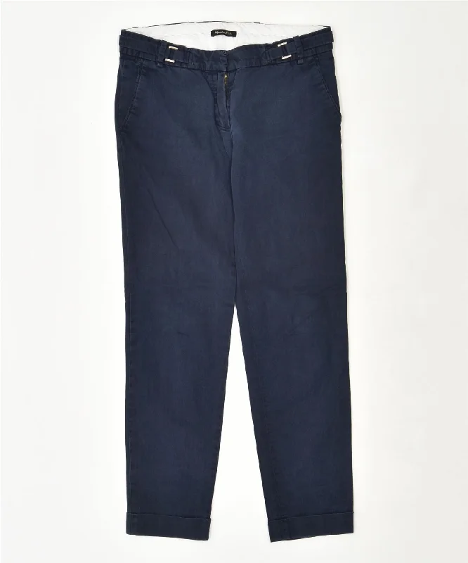 MASSIMO DUTTI Womens Straight Chino Trousers W30 L27 Blue Trousers fashionable trendy