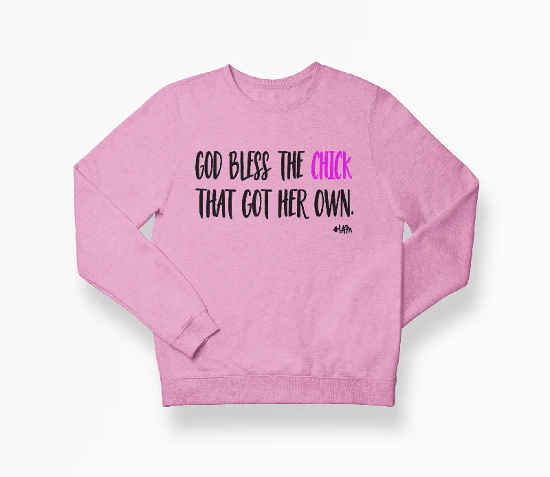 God Bless the Chick Sweatshirt Hoodie with Tie-Dye Psychedelic Retro