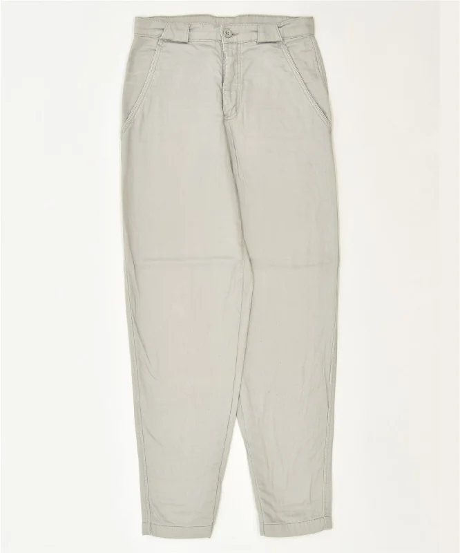 H.I.S Womens Pegged Chino Trousers W29 L29 Grey Cotton Classic Trousers Prom Sequined