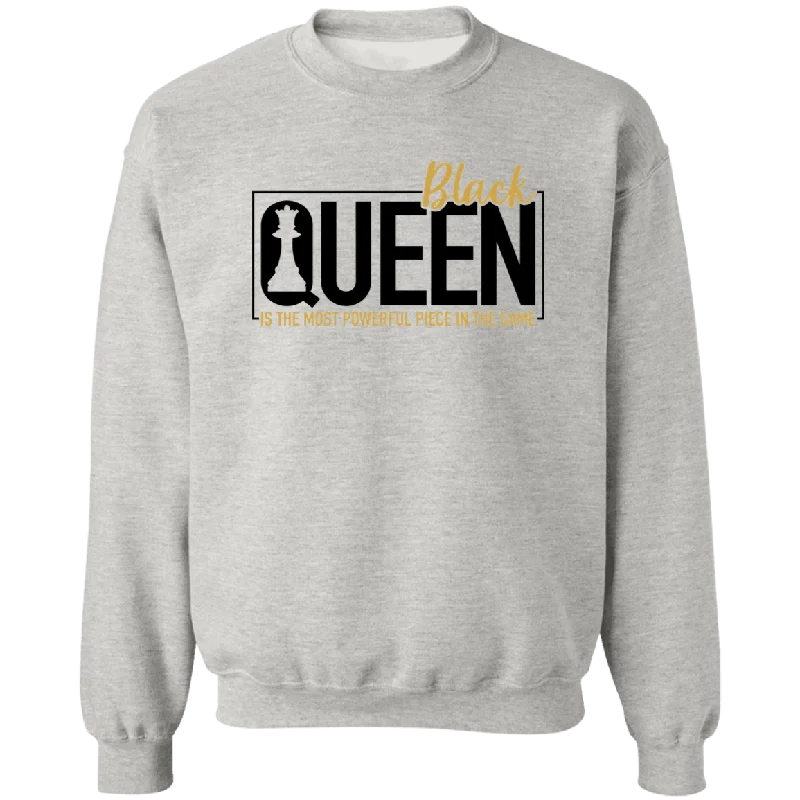 Black Queen Ladies Crewneck Pullover Sweatshirt Hoodie with Typography Text Message