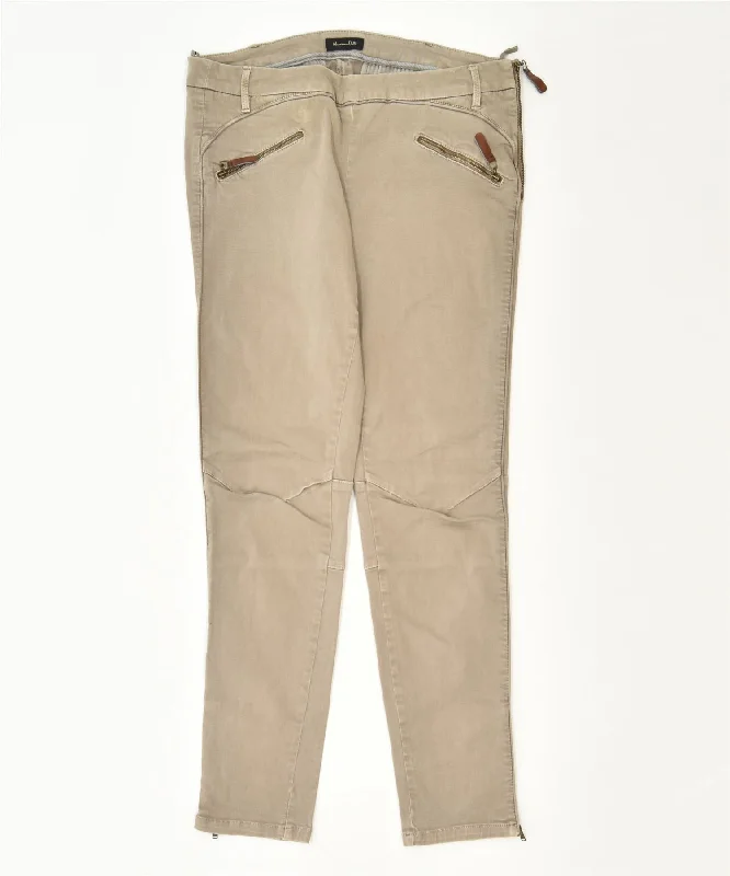 MASSIMO DUTTI Womens Skinny Casual Trousers W30 L29 Beige High Waist Slim Fit Ankle Length