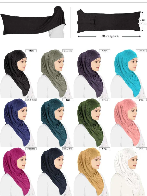 Instant Jersey Hijab With Head Band Sophisticated Jersey Tee