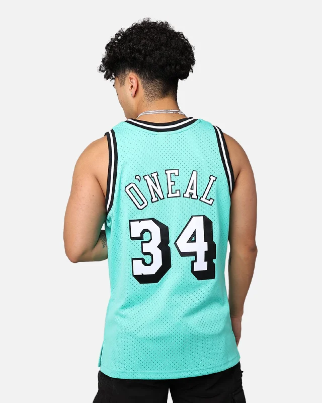 Mitchell & Ness Los Angeles Lakers Shaquille O'Neal '96-97 Swingman Jersey Black/Ice Blue Striped Jersey Top
