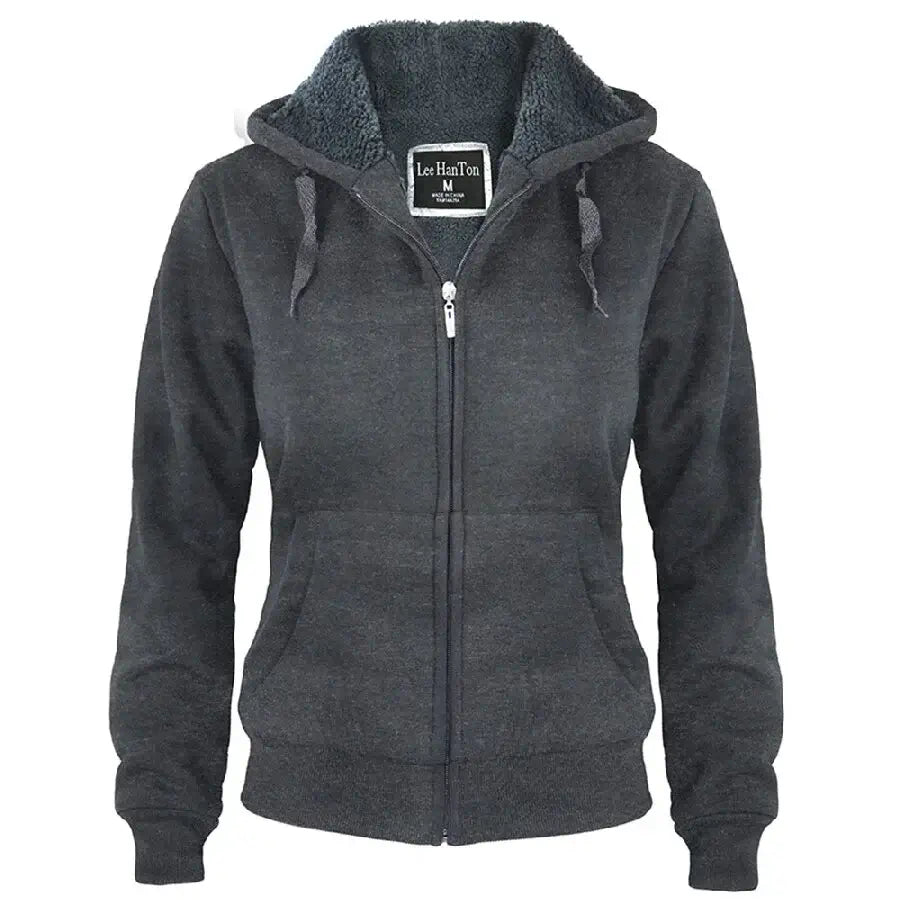 Women Sherpa Hoodies Hoodie with Drop Shoulder Relaxed Streetwear