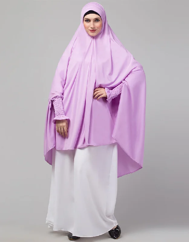 Trending Stretchable Jersey smoking at  sleeve  Jilbab cum prayer khimar Hijab Custom Jersey Tee