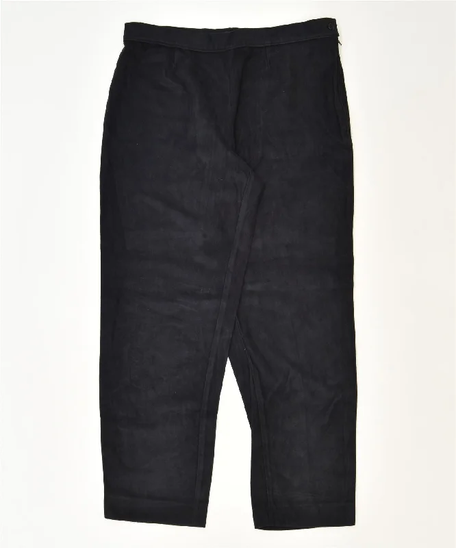 VINTAGE Womens Slim Casual Trousers W34 L30 Black Classic Trousers Handmade Artisanal