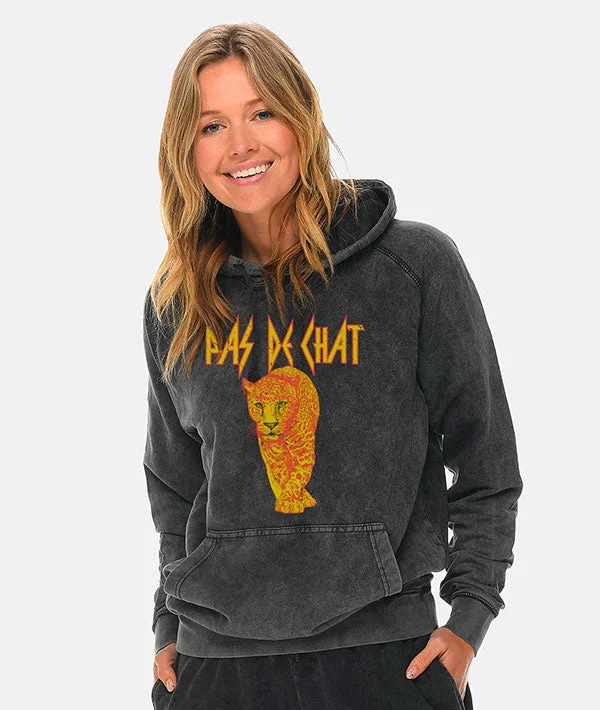 Pas de Chat Vintage Hoodie Hoodie with Toggle Buttons Decorative Unique