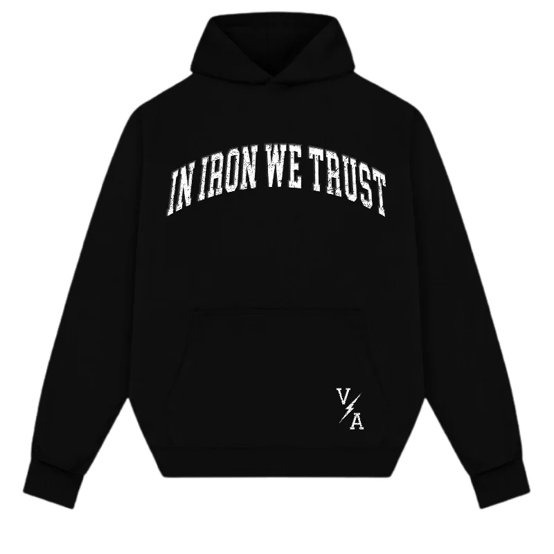 Relentless Oversized Heavyweight Hoodie - IIWT Black Hooded Sweatshirt Casual Wear Street Style