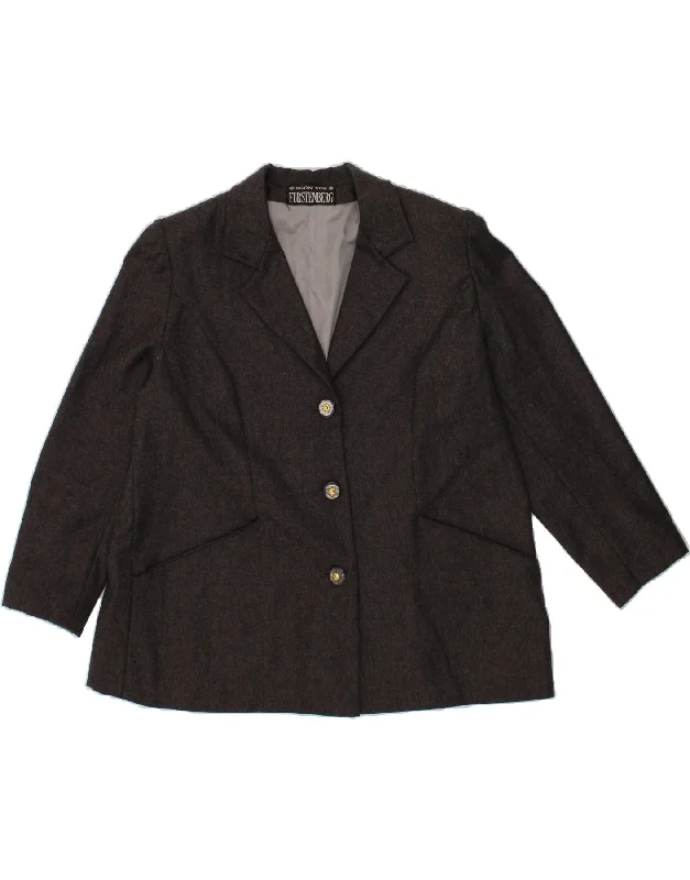 EGON VON FURSTENBERG Womens 3 Button Blazer Jacket UK 20 2XL Grey Striped Jacket Polka Dot Jacket Floral Jacket EGON VON FURSTENBERG Womens 3 Button Blazer Jacket UK 20 2XL Grey Striped Jacket Polka Dot Jacket Floral Jacket