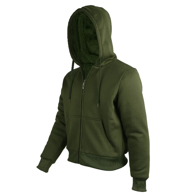 Zip Up Womens Sweatshirt Hoodie with Rolled Sleeves Casual Relaxed