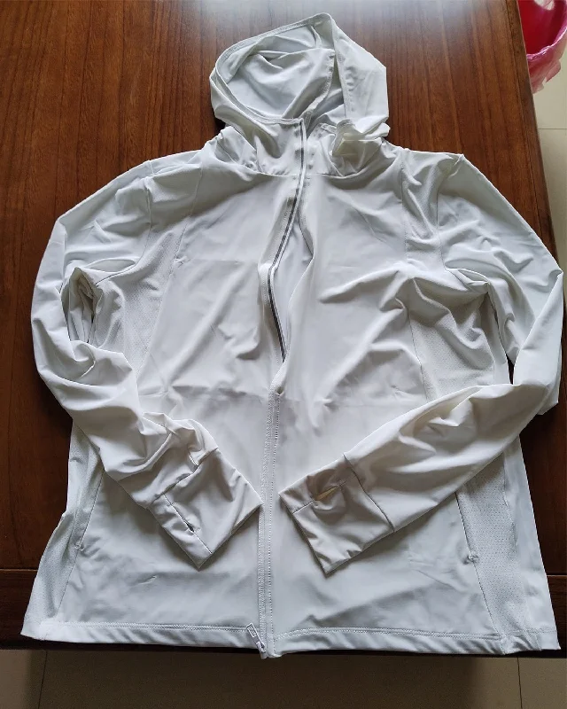 Rikbuig-Women's Full Zip Sun Protection Hoodie Jackets Packable Coat Hoodie with Drop Shoulder Relaxed Streetwear
