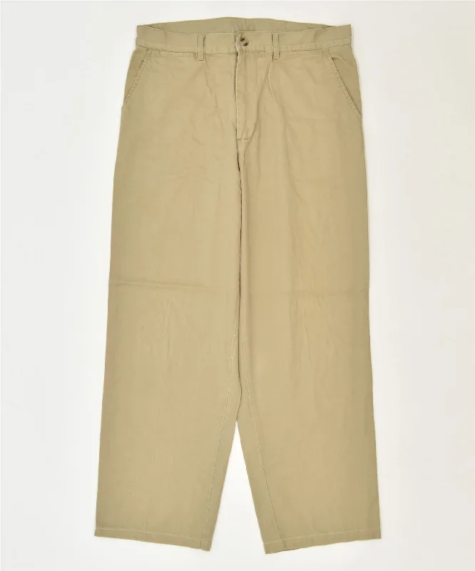 BROMFIELD Womens Straight Chino Trousers EU 48 XL W33 L27 Beige Classic Trousers Running Lightweight