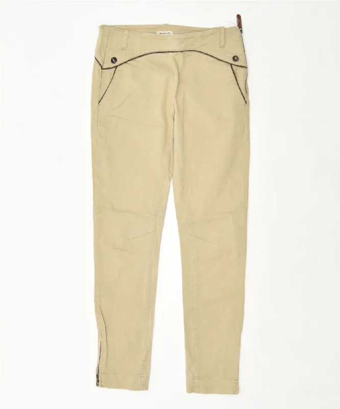 MASSIMO DUTTI Womens Straight Casual Trousers W26 L29 Yellow Cotton Trousers Polka Dot Cute