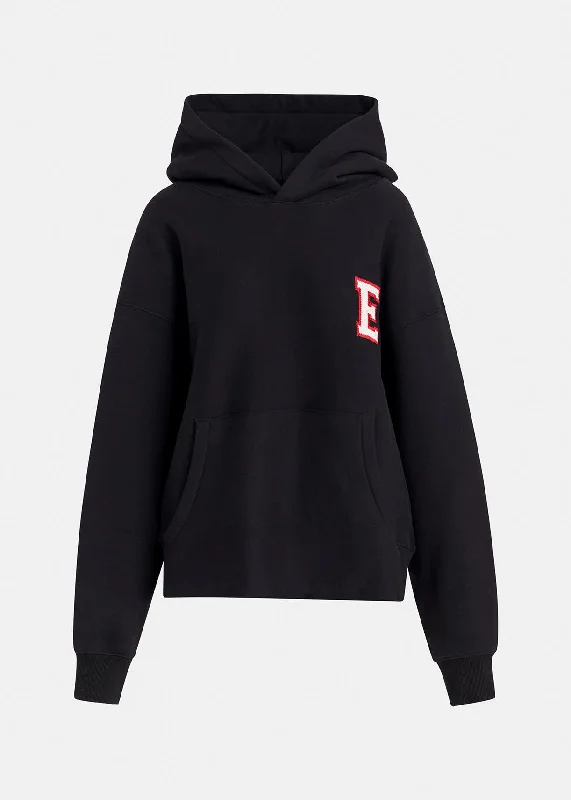 ESSENTIEL Black Hoodie Hoodie with Fur Luxurious Winter