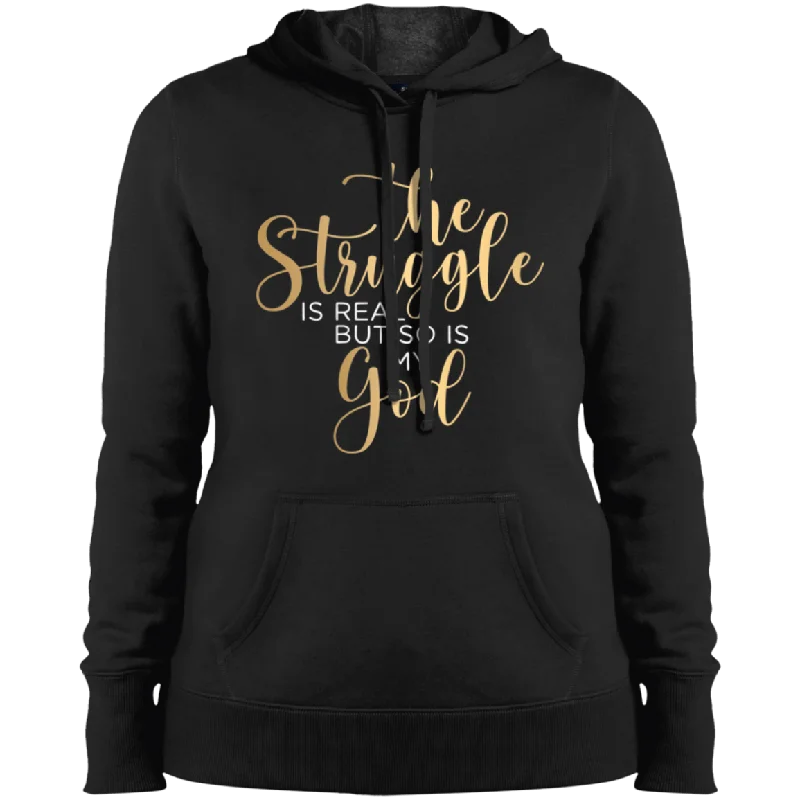 The Struggle is Real Ladies' Pullover Hooded Sweatshirt Hoodie Crop Top Short Trendy