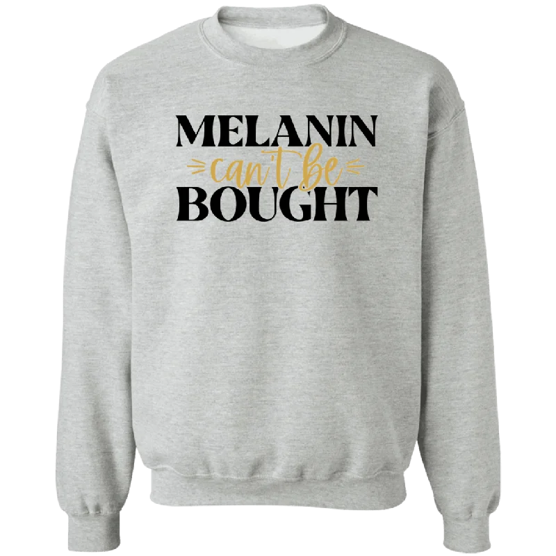 Melanin can't be brought Ladies Crewneck Pullover Sweatshirt Hoodie with Set-In Sleeves Structured Classic