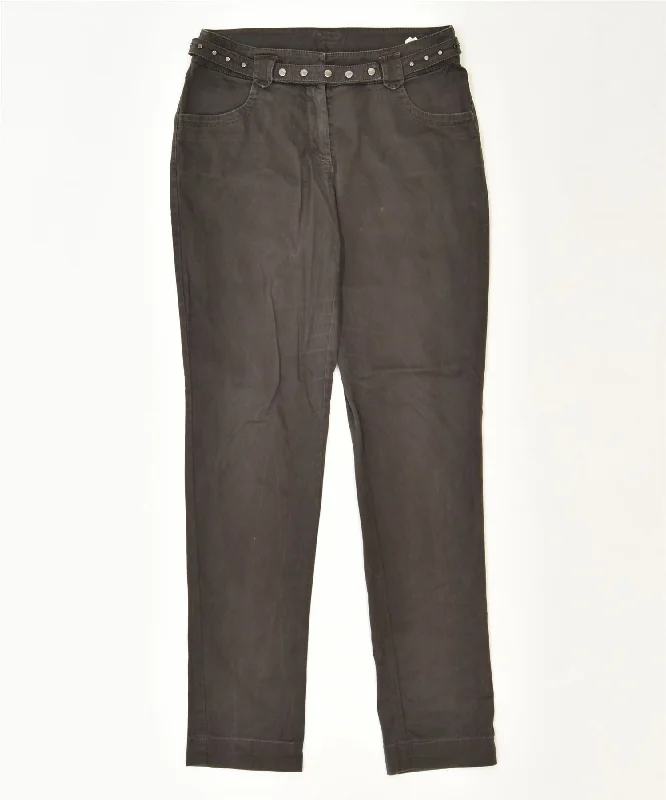 TRUSSARDI Womens Skinny Casual Trousers IT 44 Medium W30 L31 Brown Trousers Flared Retro