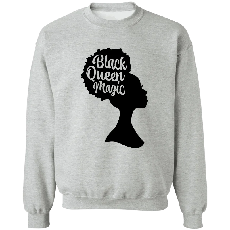 Black Queen Magic Ladies Crewneck Pullover Sweatshirt Hoodie with Rhinestones Sparkly Elegant